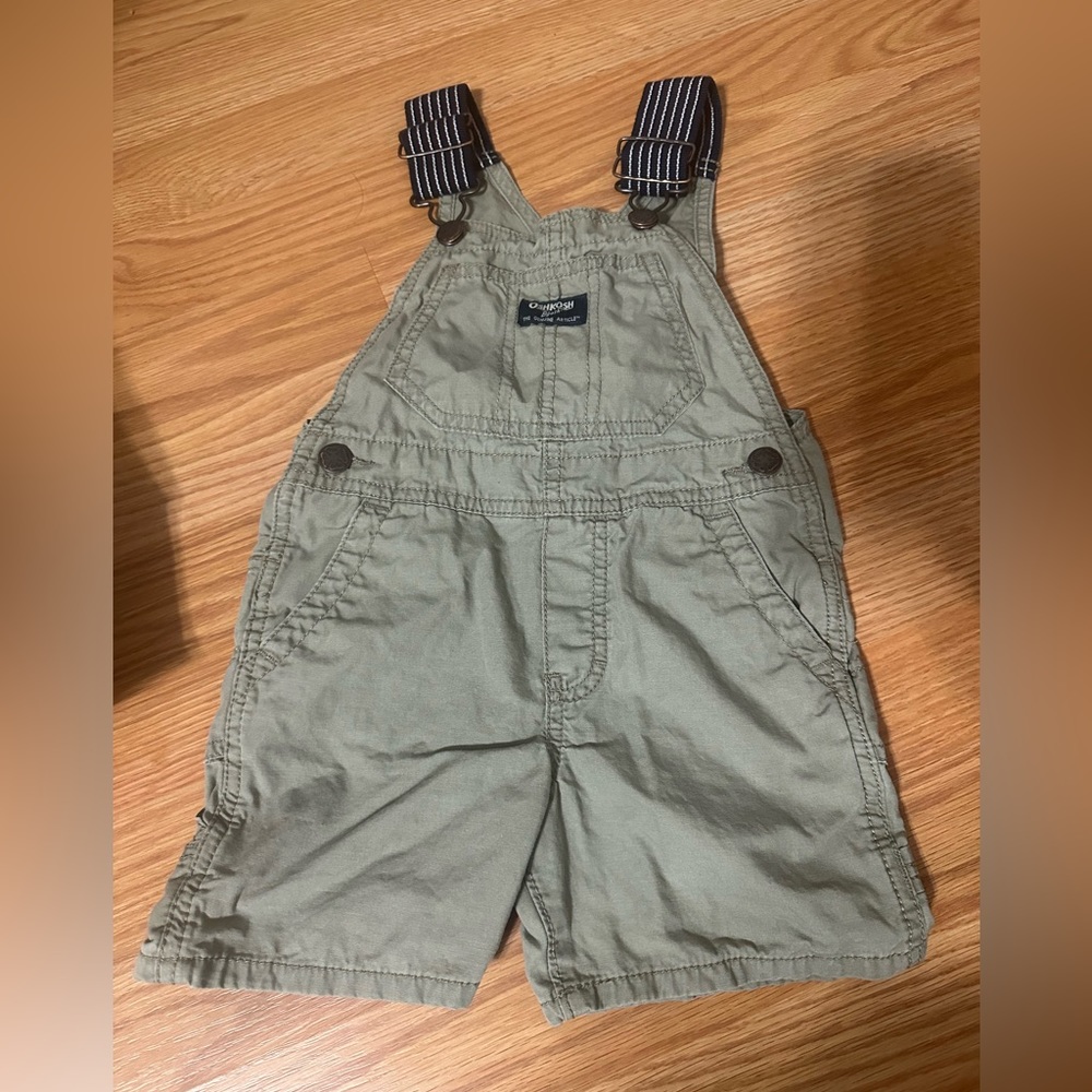 Baby Boy Olive Overalls 2T